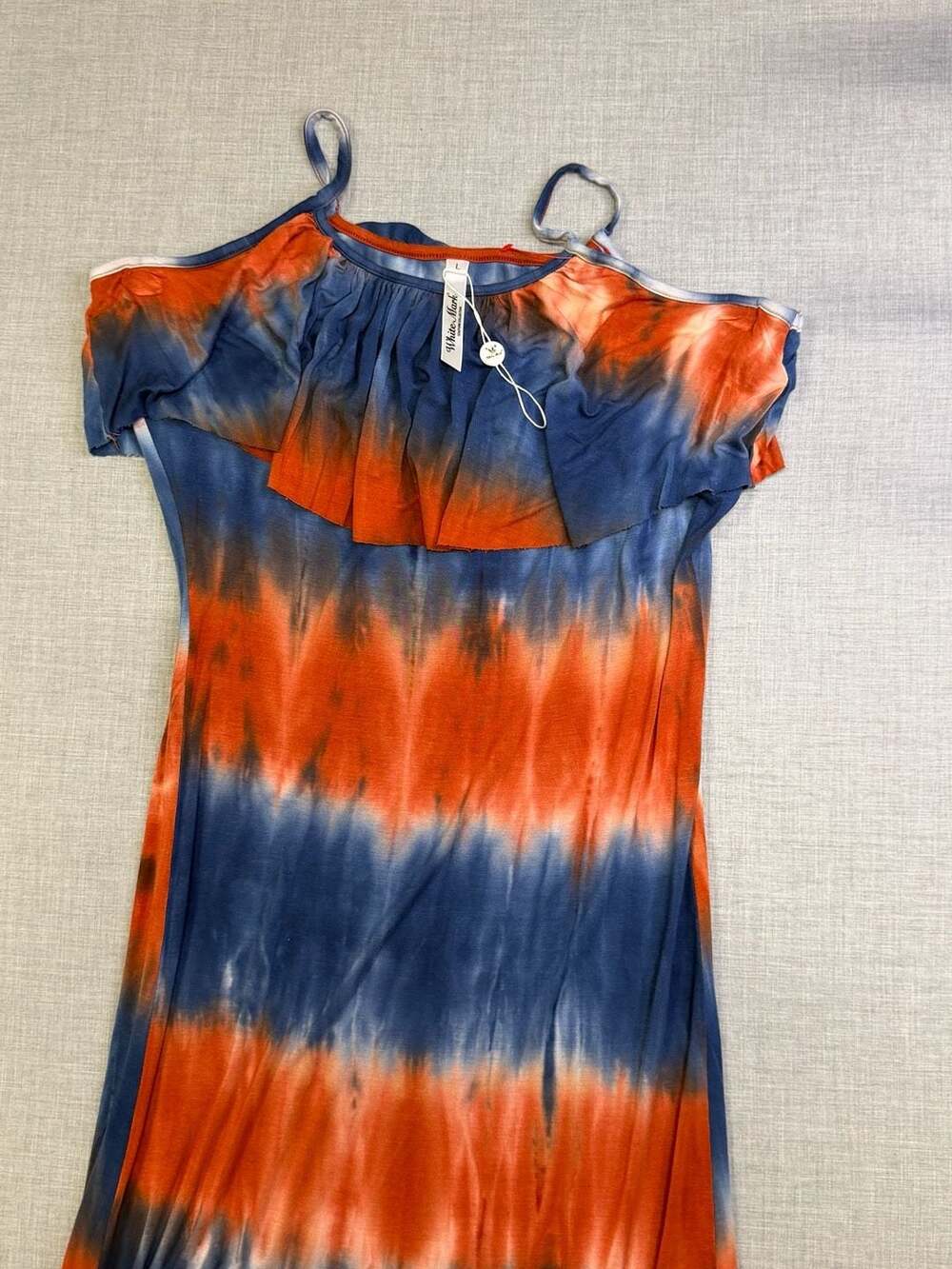 White Mark Women's Malea Ruffle Overlay Tie-Dye Maxi Dress - Picture 2 of 6